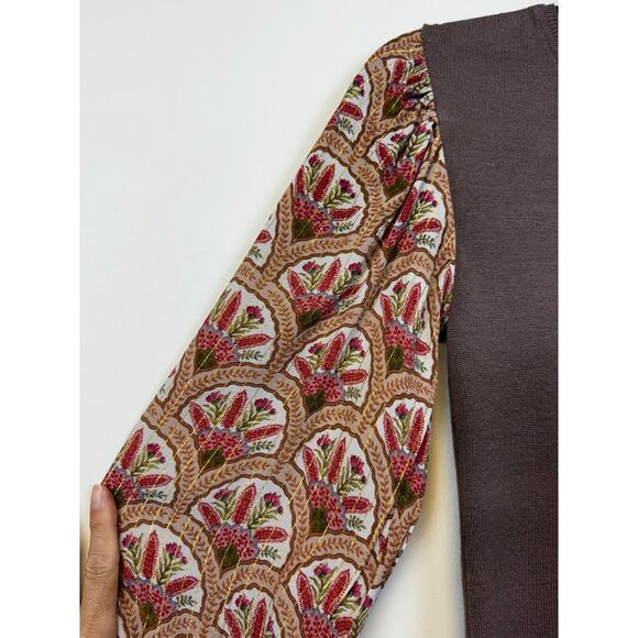 ANTHROPOLOGIE BL^NK LONDON Puff Sleeve Sweater, Mixed Media, Sz XS - Picture 3 of 9